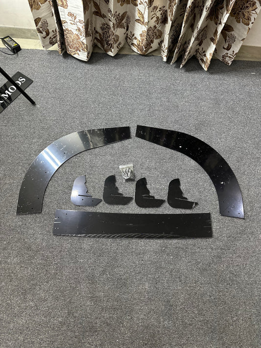 Vw virtus & skoda slavia 4-Fin rear diffuser (ABS MATERIAL)