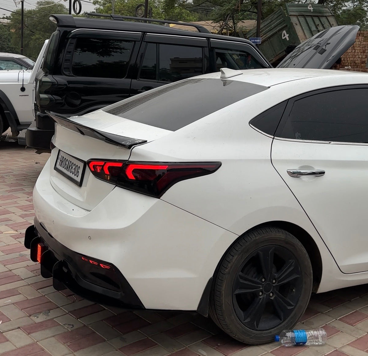 Vw virtus & skoda slavia 4-Fin rear diffuser (ABS MATERIAL)