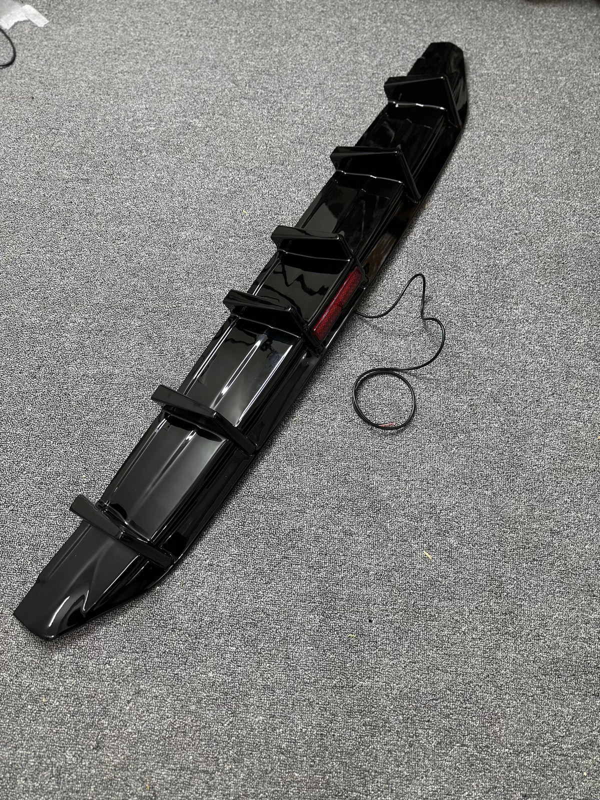 VW Virtus Rear Diffuser with Brake Light | 6-Fin Design